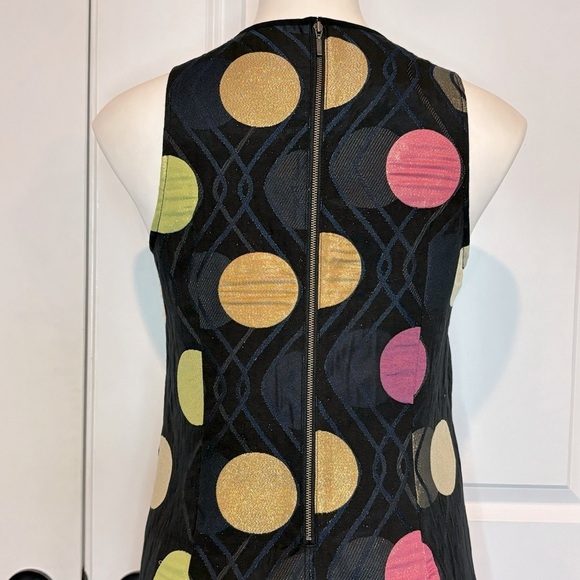 Anthro Maeve Lace Polka Dot Mixed Print Sleeveless Shift Dress XS - Picture 6 of 11